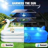 Inflatable Large Blow Up Pool  with Lights, for Backyard Family 100"x63"x20"