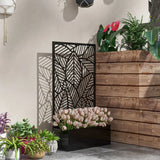 Outdoor Privacy Screen with Raised Graden Bed, Metal Frame