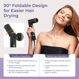 6-in-1 Multifunctional Hot Air Comb, Interchangeable Brush Head, Negative Ion Hair Dryer Brush and Styler, 110,000 Inorganic Electric Brush with High Speed, Frizzless Hot Air Quick Drying, Professional