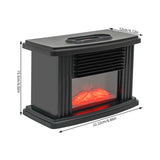 350W Mini Electric Fireplace Adjust 15-32°C Heater with 3D Realistic Flame