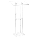 Podium Stand 50 In Portable Acrylic Lectern Storage Shelf Wide Reading Surface