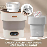 Portable 16L Mini Washing Machine with Spin Basket Foldable Laundry Machine for Underwear Socks