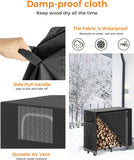 4ft Firewood Log Rack with Cover, Heavy Duty Indoor Outdoor Storage Combo Set