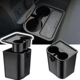 2-In-1 Car Cup Holder With Integrated Trash Bin And Removable Storage