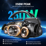 W-KING 330W Peak Wireless Boom Box Large Bluetooth Speaker 7.5", Outdoor