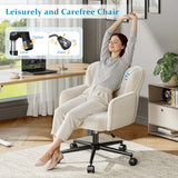 Vanity Chair with Wheels & Back,Vanity Chair Adjustable Height Comfy Desk Chairs