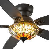 Ceiling Fans with Lights 48 Ceiling Fan Chandelier with 5 DualBlades and Glass Shade