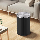 Small Swing Lid Trash Can 2.4 Gallons, Stainless Steel Mini Garbage Bin for Home Office