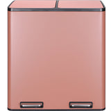 Brushed Stainless Steel 60L/16Gallon Rectangular Hands-Free Dual Compartment Recycling Kitchen Step Trash Can