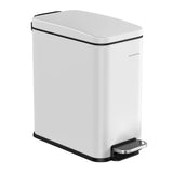 SONGMICS Bathroom Trash Can, 1.3 Gallon (5 L) Small Trash Bin with Lid, Slim for Small Spaces, Stainless Steel Garbage Can,
