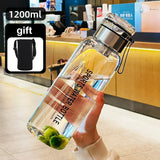 Large Capacity Glass Water Bottle Transparent Milk Juice Cup  for Tour Outdoor Sports