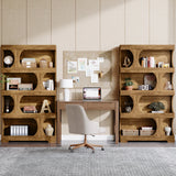 Tribesigns 71" Tall Bookcase, 4-Tier S-Shaped Bookshelf, Wood Decorative Storage Shelving