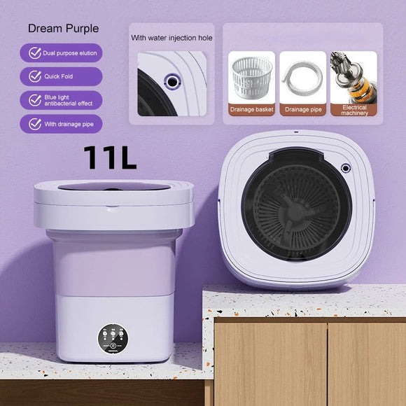 Portable Washing Machine Folding Large Capacity Clothes Spin Dryer Bucket MD DC PRINT