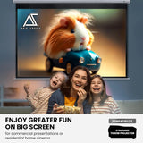 110 Inch Manual Pull Down Projector Screen, 16:9 Retractable with Auto-Lock