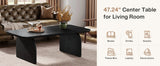 Tribesigns Farmhouse Rectangular Coffee Table, 47.24-Inch w/ Sturdy Base