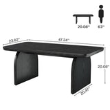 Tribesigns Farmhouse Rectangular Coffee Table, 47.24-Inch w/ Sturdy Base