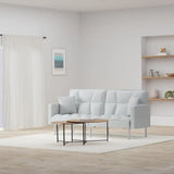 Linen Fabric Split-Back Plush Sofa for Living Room, Bonus Room, or Overnight Guests with 2 Pillows