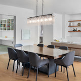 Rectangle Chandeliers for Dining Room 37" Water Ripple Glass Island Light Fixture