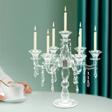  European Glass Candle Holder 7-Arm Candlestick for Holiday & Home Decor