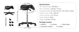 SucceBuy Ergonomic Saddle Stool w/ 5 Swivel Casters 360° Rotation 20.1-28 in Height Adjustable