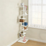 Metal Spine Bookshelf 9-Tier Metal Vertical Bookshelf DIY Spine Book Tower