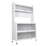 Kitchen Pantry Cabinet Kitchen Hutch with Microwave Stand Station Multi-Purpose