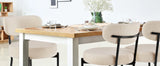 JHK Ergonomic Round Dining Chairs Set of 2 Plush Fabric Kitchen Chairs with Curved Backres