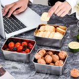 6-Piece Stainless Steel Food Storage Containers Set With Lids - Leakproof