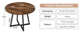Tribesigns Round Dining Table for 2, 31.5" Industrial Kitchen Table with Metal Base