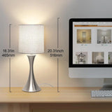 3-Way Touch Control Table Lamp, Dimmable Bedside Desk Lamp with Metal Base