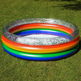 Inflatable Pool for Adults, 60 Inch Rainbow Glitter Sunning Pool for 3 People