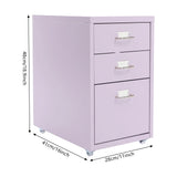 3 -Tiers  Vertical File Cabinet Metal Mobile File Cabinet with Lock Filing Cold-rolled Steel Cabinet Under Desk