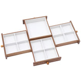 5-tier Wooden Jewelry Box w/ Drawers Mirror for Rings, Earrings, Necklaces