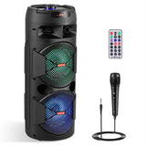 4000W Portable Bluetooth Speaker Dual 6.5" Woofer Sound System Party DJ