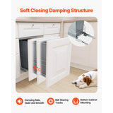 SucceBuy Pullout Trash Can for Kitchen Cabinets w/Heavy Duty Metal Soft Close Sliding System