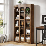 Tribesigns 70.87" Bookshelf, 5-Tier Arched Display Bookcase with Open Storage Shelves,