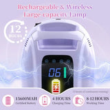 96W Rechargeable UV LED Nail Lamp Cordless UV Light for Nails with LCD Display Auto Sensor 4 Timer Setting