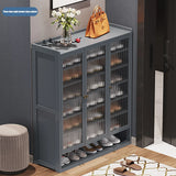 3-Door 8-Tier Freestanding Bamboo Shoe Rack Organizer for Hallway