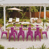 Furmax Metal Dining Chair Indoor-Outdoor Use Stackable Classic Trattoria Chair Chic Dining Bistro Cafe