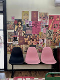 Three-person transparent plastic row chair Square waiting  Hospital bench
