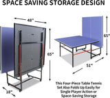 Portable Collapsible Table Tennis Table Set 8FT Indoor/Outdoor for Family