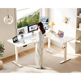 63 Inch Electric L Shaped Standing Desk Reversible Corner Height Adjustable
