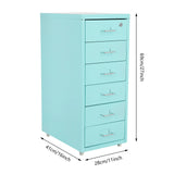Light Blue Cold-rolled Steel 11x16x27-inch Six-story Metal Filing Cabinet