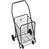 Shopping Cart, Folding Grocery Utility Cart With Swivel Wheels