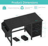 Computer Desk with File Drawers Cabinet, 47 Inch Reversible Home Office Desk