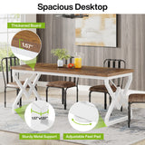 Tribesigns 63" Large Industrial Executive Desk with Extra Thickened Tabletop & Metal Frame