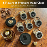 Electric Whiskey Smoker Kit with 6 Wood Chip Flavors for Old Fashioned Bourbon Cocktails, Rechargeable Drink Smoker for Home Bar
