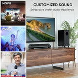 Sound Bars for TV with Subwoofer, 2.1 Deep Bass Small Soundbar Monitor