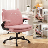 TCGBKAF Pink Criss Cross Chair with Wheels&Flip-Up Arms