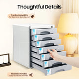 Office Filing Cabinet, 7 Drawer Aluminum Alloy Desktop File Cabinet ,with Lock